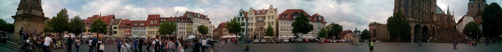 Panorámica de la Plaza del Duomo. Erfurt