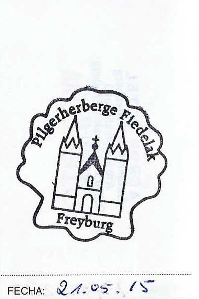 Sello del albergue de Freyburg