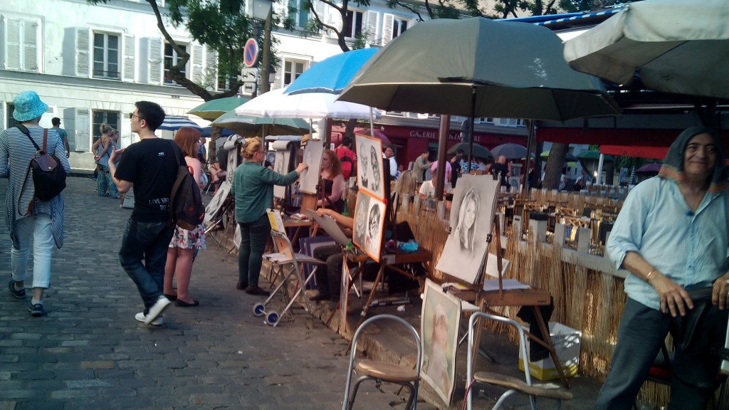 Puestos de artistas en Montmartre