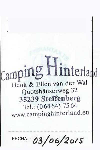 Sello del Camping Hinterland