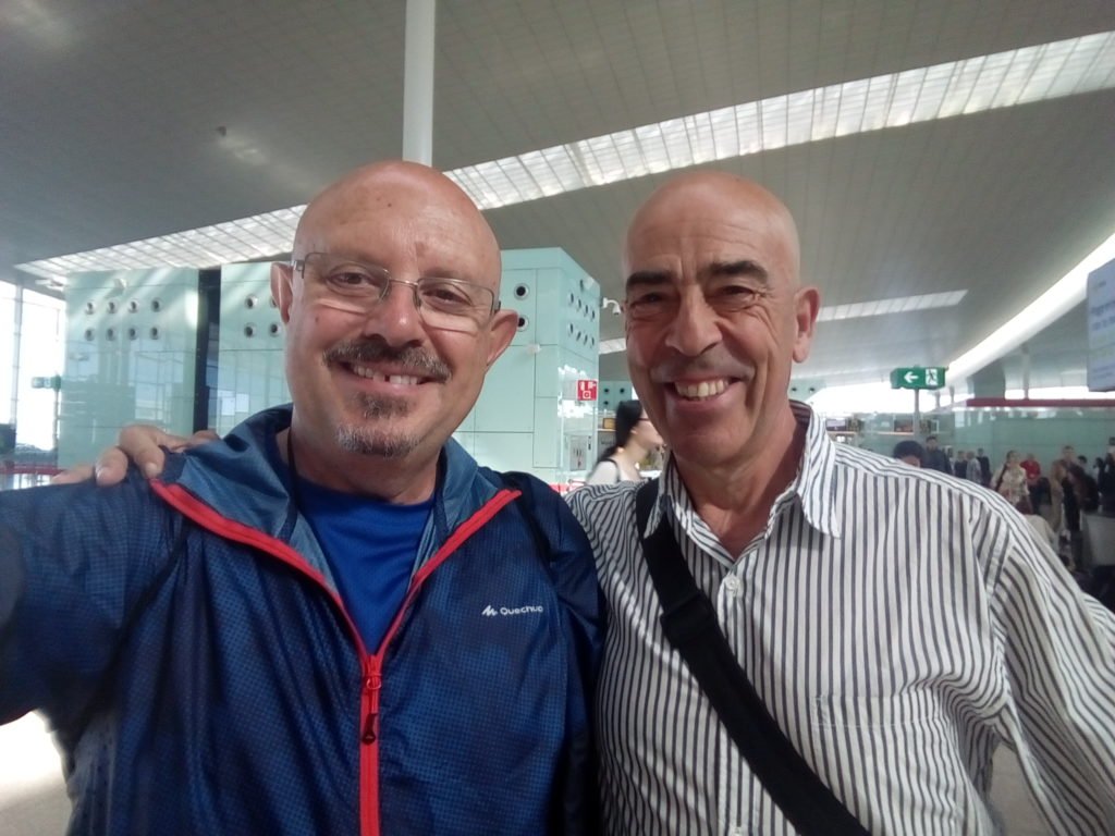 Con mi amigo Salvador en el aeropuerto de Barcelona