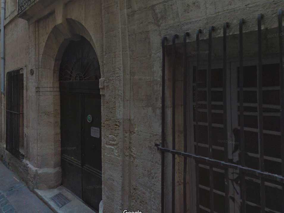 Entrada del   Albergue de San Roque en Montpellier. Google Maps