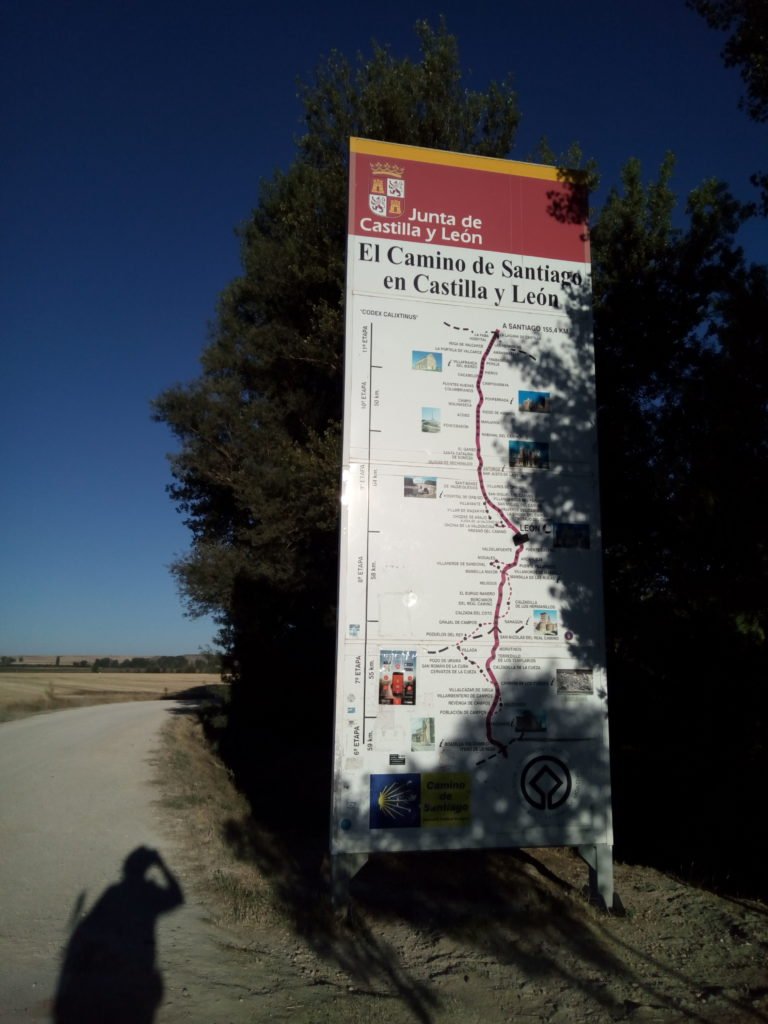 Cartel informativo. Fin de Burgos, principio de Palencia