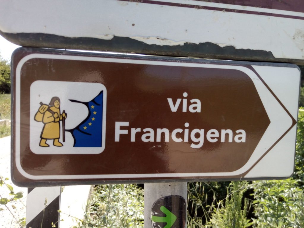 Letrero de la Via Francigena